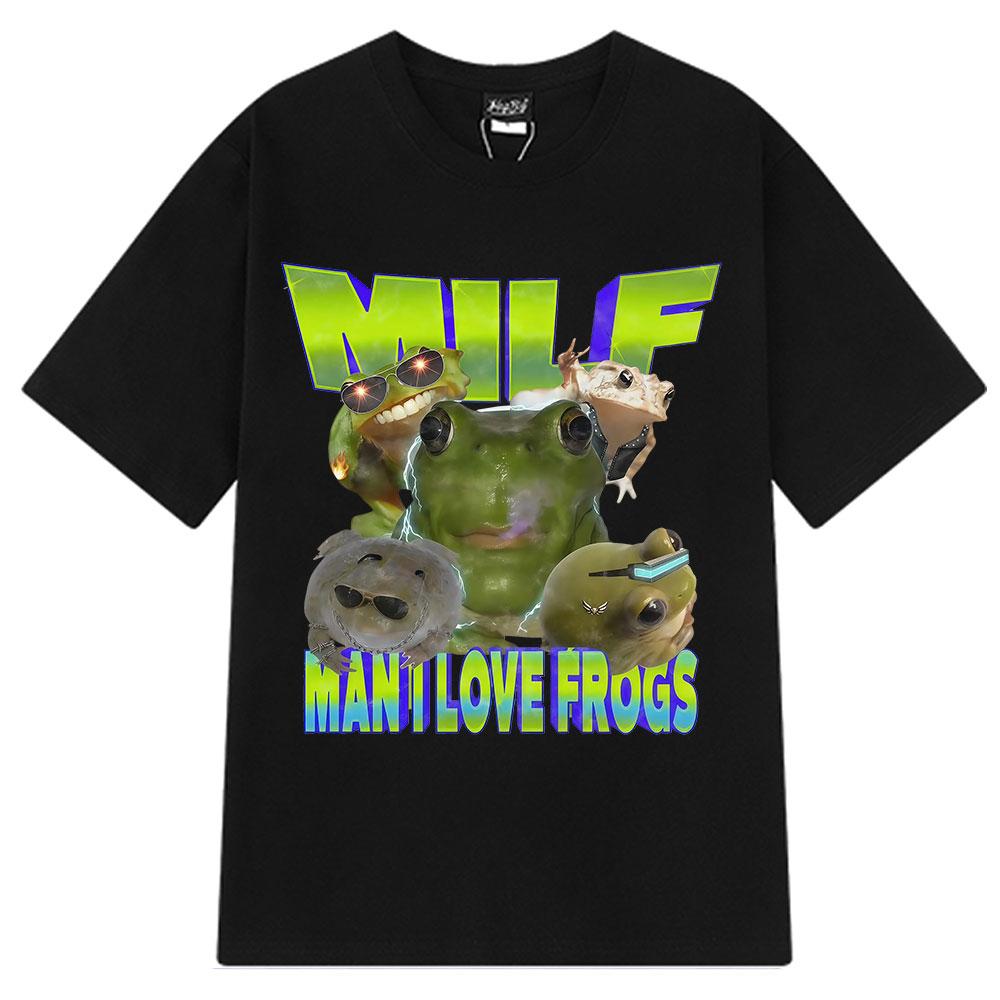 Чувак, я обожаю лягушек, смешная мем-футболка, мужская, женская, Харадзюку, футболка, летняя, с коротким рукавом, 100% хлопок, повседневная, свободная, футболки, стритвир 3XL