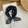 Neck small square scarf flower literary retro scarf headband headscarf silk scarf high sense fashion versatile scarf shawl