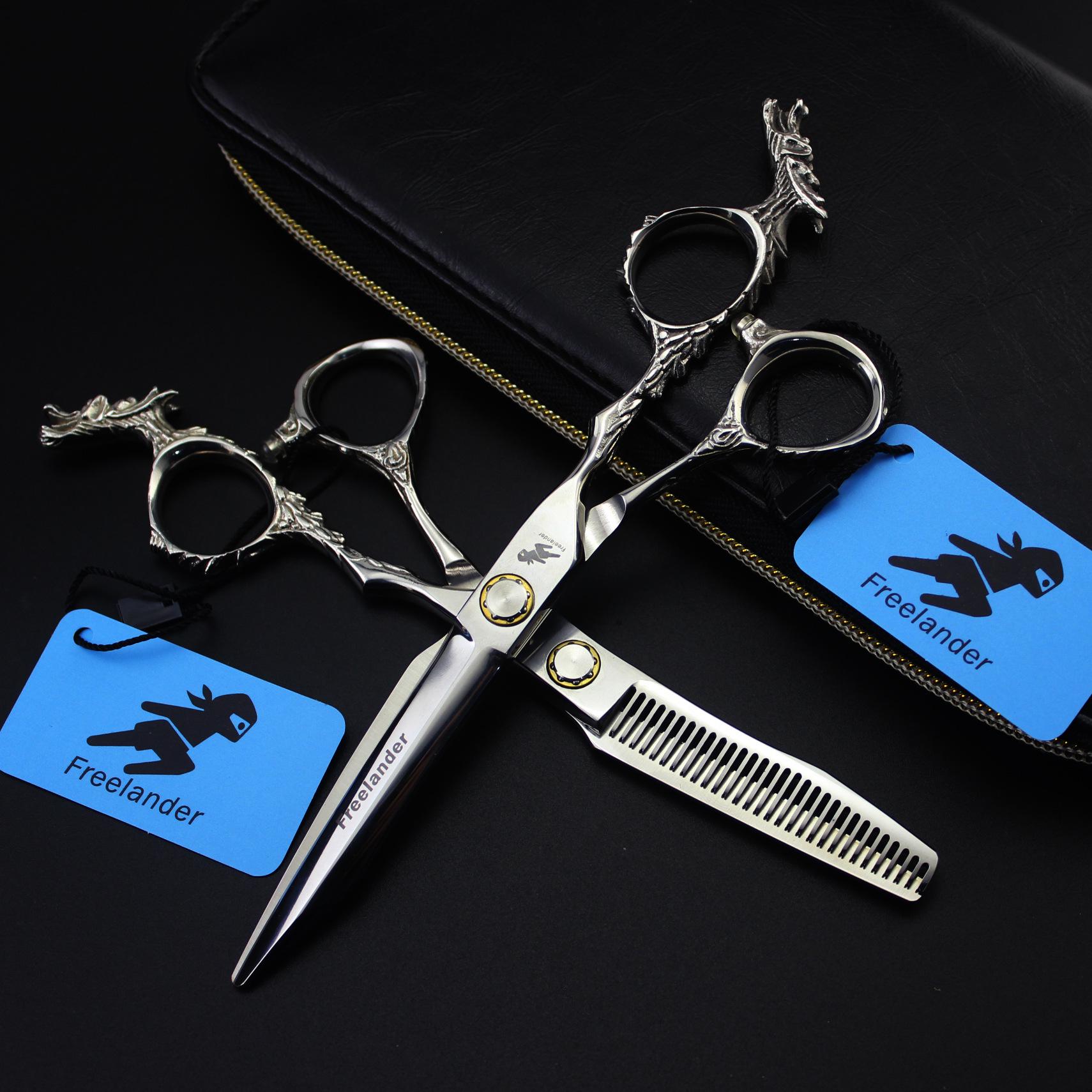 6.0 Inch Dragon Handle Hairdressing & Barber Scissors Set (Straight & Thinning Shears) Thinning Shears