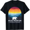 Retro Vintage Rocky Mountain National Park Kids Bear Hiking T-Shirt
