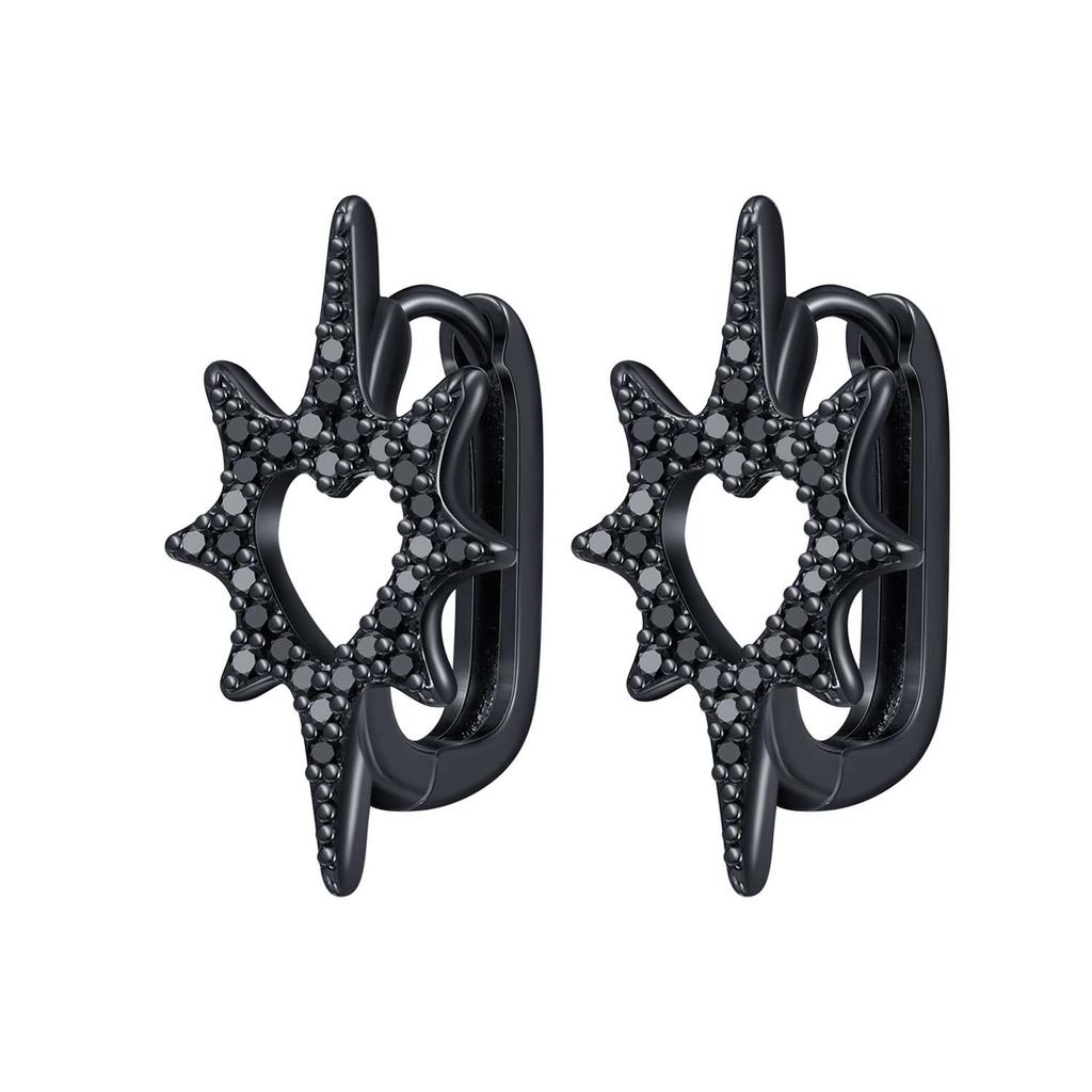 Elegant Heart Zircon Infinity Hoop Earrings Fashionable Advanced Temperament Jewelry For Women