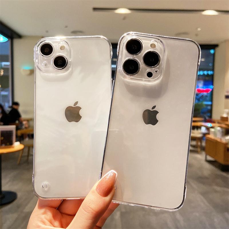 Husă transparentă pentru telefon cu bara de protecție anti-șoc pentru Iphone 13 12 11pro Max Xr Protejează capacul din spate fără cadru lateral Huse transparente pentru Iphone13