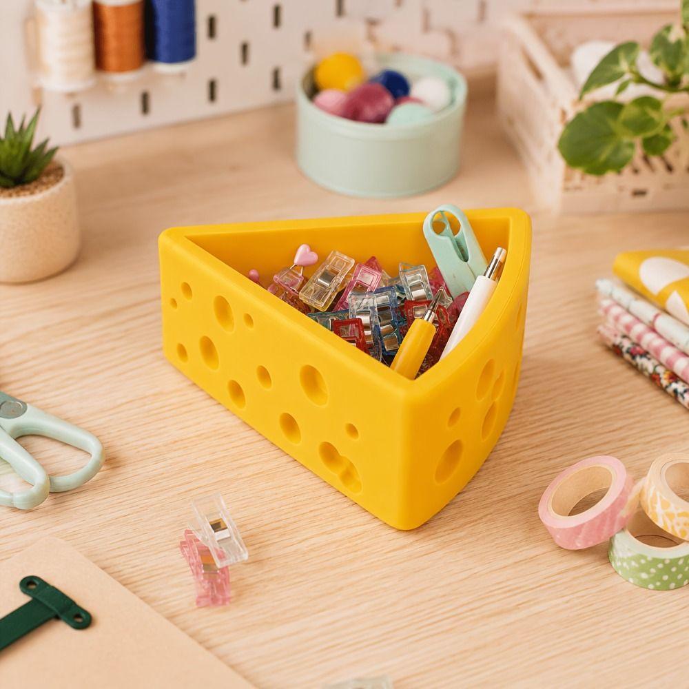 Cheese Shaped Desktop Ornaments Triangle Jewelry Holder INS Storage Box Desk Decor