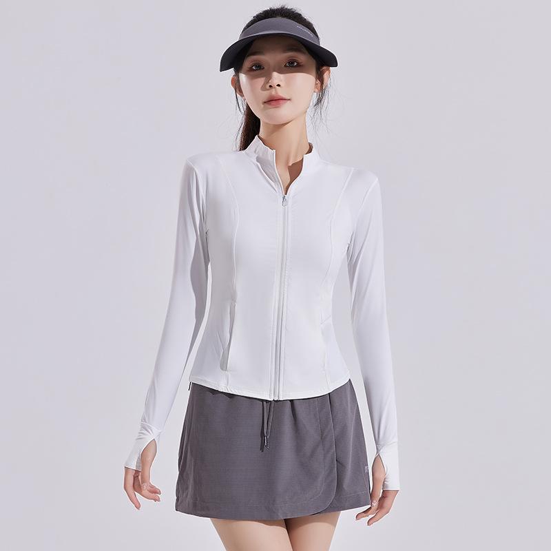 Women’s Slim Fit Stand Collar Sun Protection Jacket Lightweight Breathable UV Protection Summer Outdoor Sunscreen Coat