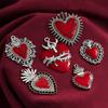 Gothic Heart Shape Pendant Vintage Alloy Jewelry Charm Jewelry Findings for DIY Necklace Earrings Making Accessory