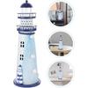 Small Lighthouse Desk Decor Metal Lighthouse Ornament Nautical Lighthouse Statues Beach Themed Decoration for Home Office Bedroom Party Favor