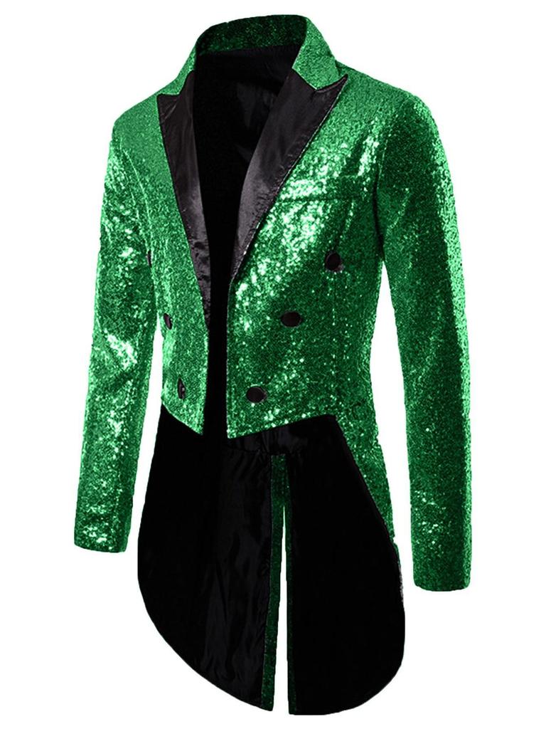 Men's Sequin Tuxedo Suit for Banquet, Nightclub, and Performance