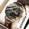 POEDAGAR Business Brand Men Clock Waterproof Luminous Date Week Fashion Man Wristwatch Leather Luxury Men's Quartz Watches Reloj