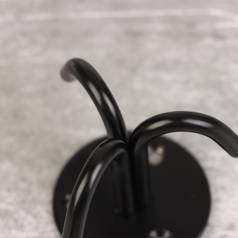 4Pcs Black Stainless Steel Top Hook Wall Bag Ceiling Fan Lamp Roof Fan U-Shaped Hooks