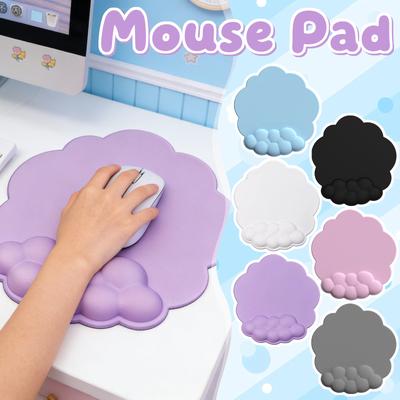 Ergonomic Mouse Pad With Wrist Support Cute Cloud Shape Wrist Pad Memory Cotton Keyboard Hand Rest Non Wrist Pad Non- Mousepad For Computer Laptop