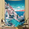 Landscape Nordic  Barcelona Santorini Positano Colorful Tapestry Wall Hanging Hanging Tarot Hippie Wall Rugs Dorm Wall Art Decor