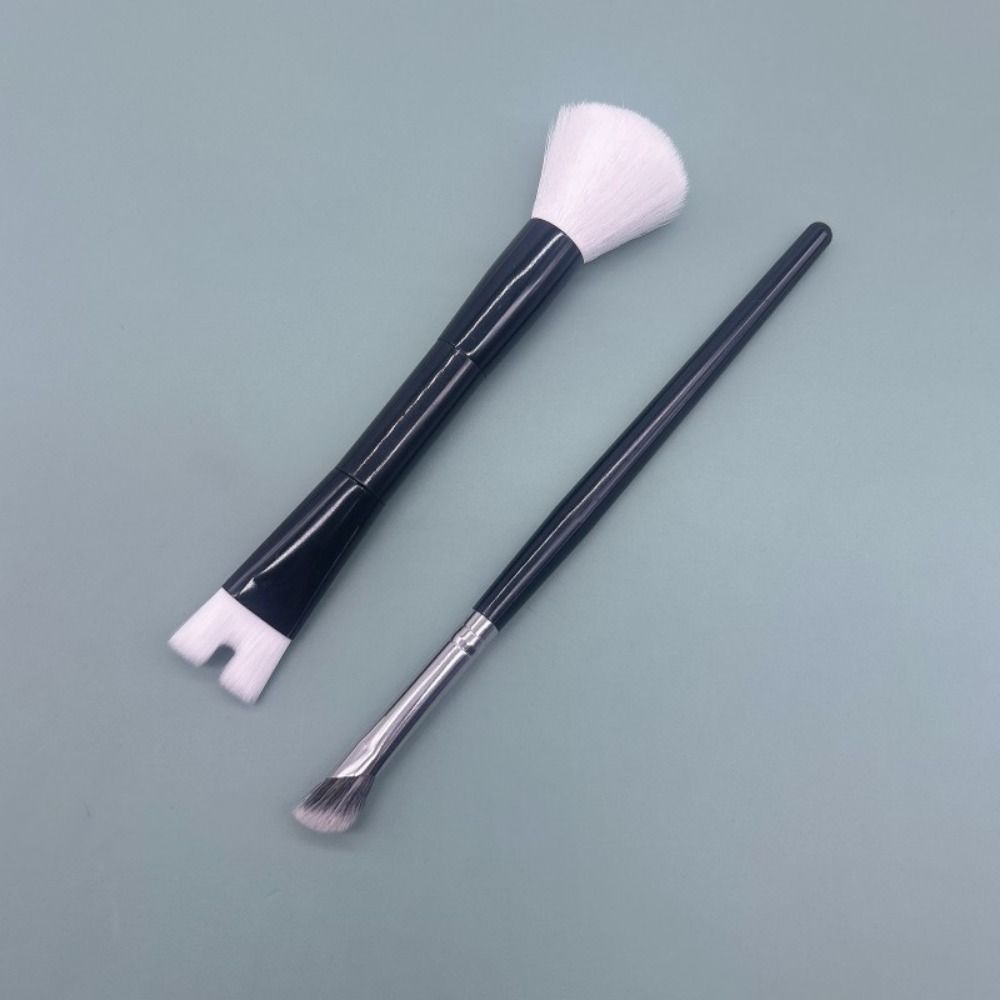 2Pcs Double Head Nose Contour Brush Set 2-in-1 Angled Tilt Nose Shadow Brush Nose Sculpting U-Shaped Makeup Brush Student