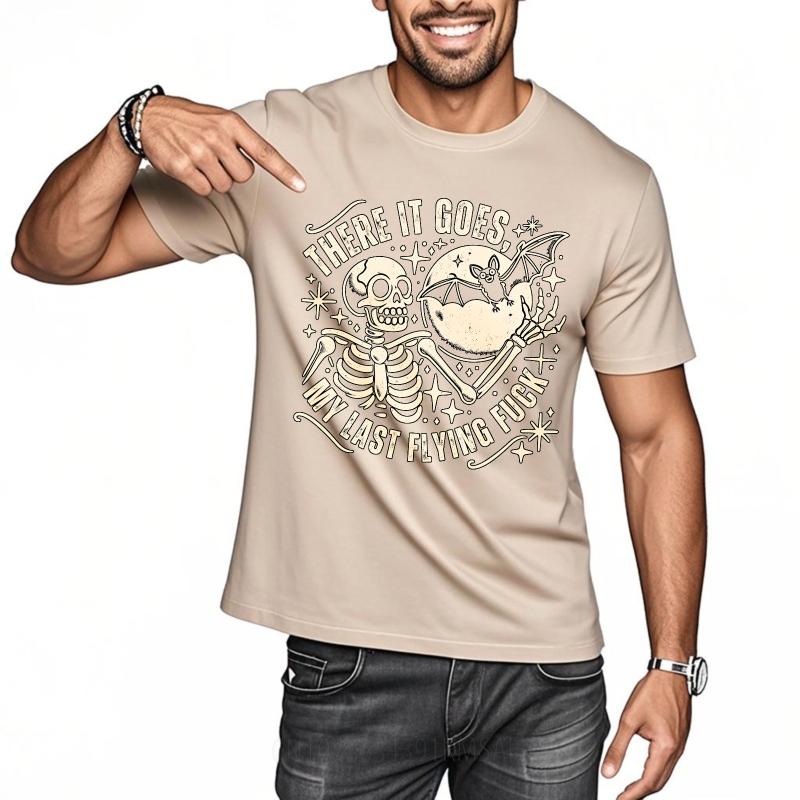 Streetwear Summer For Her Tshirt Skeleton Holding Moon With Stars And Text Short Sleeve Relaxed Fit ONeck Tees Cotton Tshirt