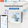 WiFi Tuya Temperature and Humidity Sensor, a Smart Backlit Thermometer and Hygrometer for Smart Living, Supports Alexa and Google Home.