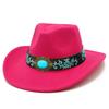 European and American Tribal Style Solid Color Cowboy Hat, Male and Female Couples Wide Brim Stage Performance Hat, Grassland Travel Essential Jazz