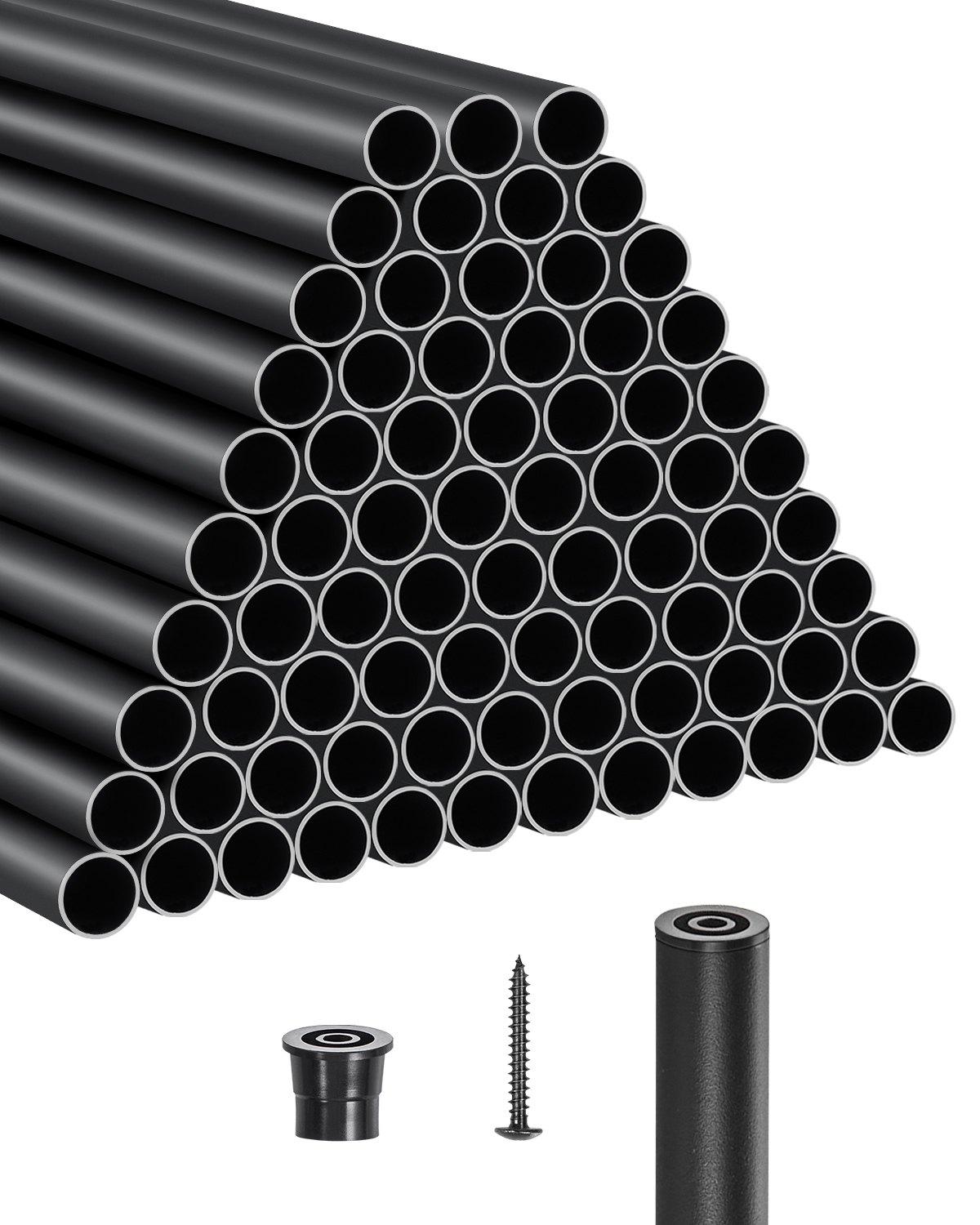 VEVOR Stâlpi pentru balustradă scară Pachet 101, Stâlpi de scară din aluminiu de 26 inchi, Balustradă metalică rotundă impermeabilă de 3/4 inch