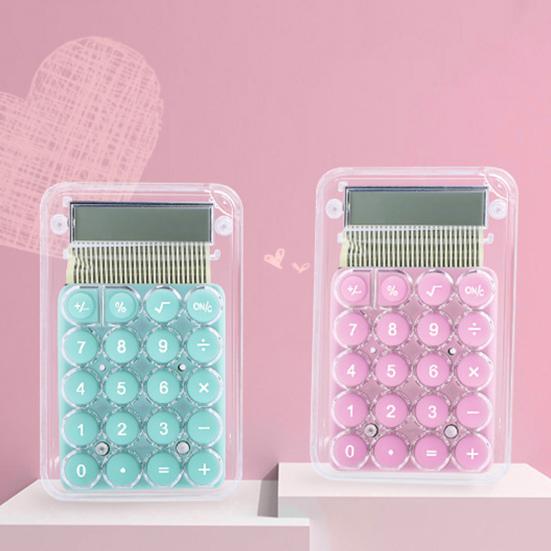 Student Calculator LCD Display Large Screen Silicone Buttons Battery Powered 8-digit Handheld Study Electronic Calculator School Supplies