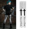 White Y2K Women's Long Socks Versatile Silk Sexy Stockings Lingerie Gothic Subculture Letter Printed Pantyhose Daily Use