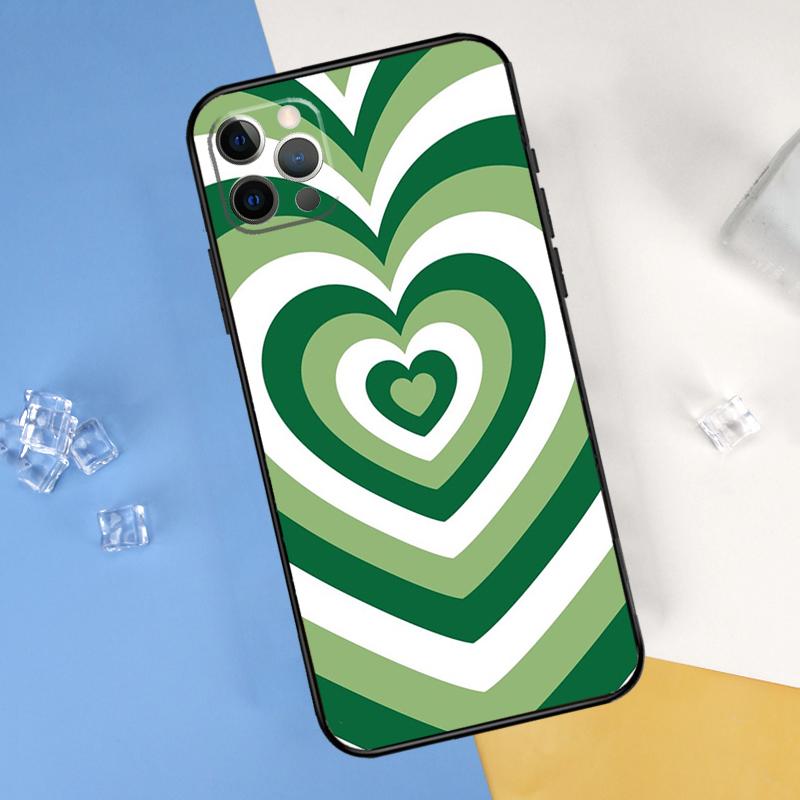 Green Aesthetic Phone Case For iPhone 16 Pro 15 Pro 11 13 14 Pro Max 12 Mini XR 16 15 Plus 16e Cover Shell