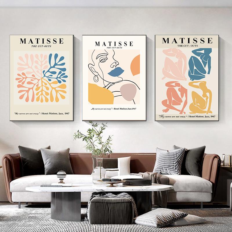 Abstrakte Linien Leinwandmalerei Poster Nordisch Matisse Wandkunst Druck Dekoratives Mädchenbild Modernes Wohnzimmer Heimdekor Ungerahmt