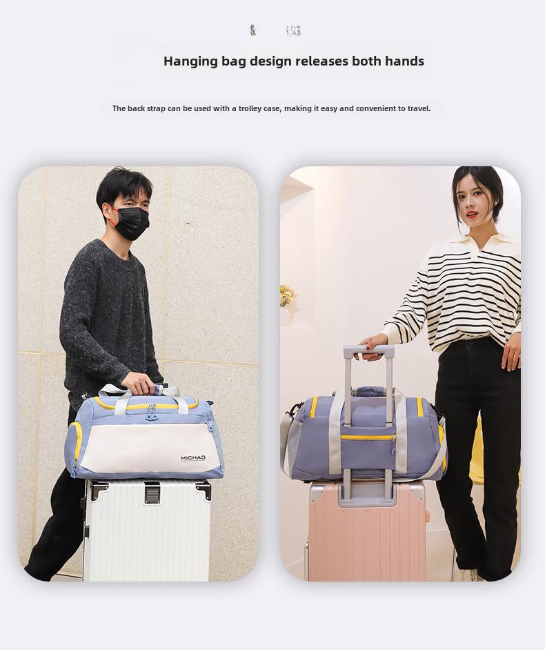 Sporty Travel Handbag with Wet/Dry Separation, Fitness & Swimming Bag, Crossbody Luggage with Shoe Compartment, Custom Logo Option