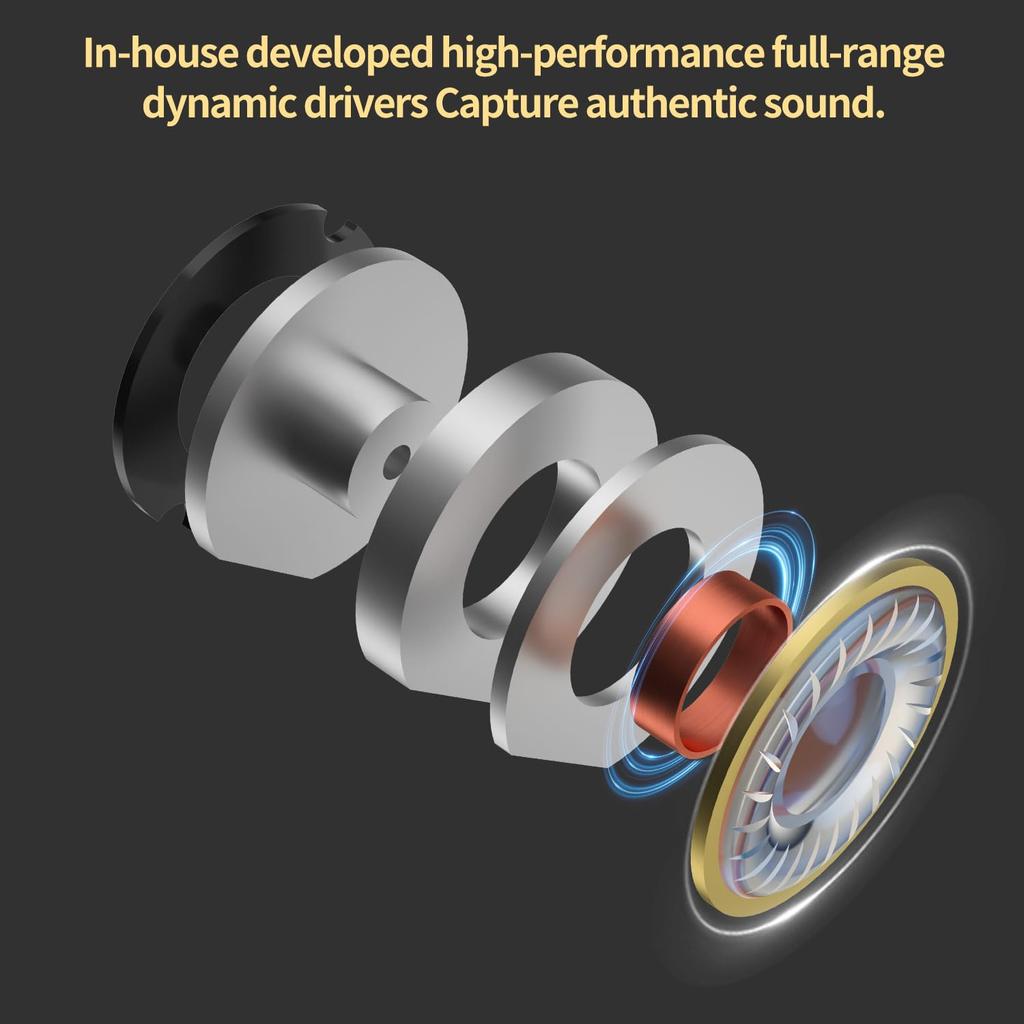 CCA Trio In-Ear Monitors, 8mm 3DD IEMS Earphones with 4 Tuning Switches, HiFi Bass Noise Isolating Earphones, Clarity Stereo Sound Headphones for