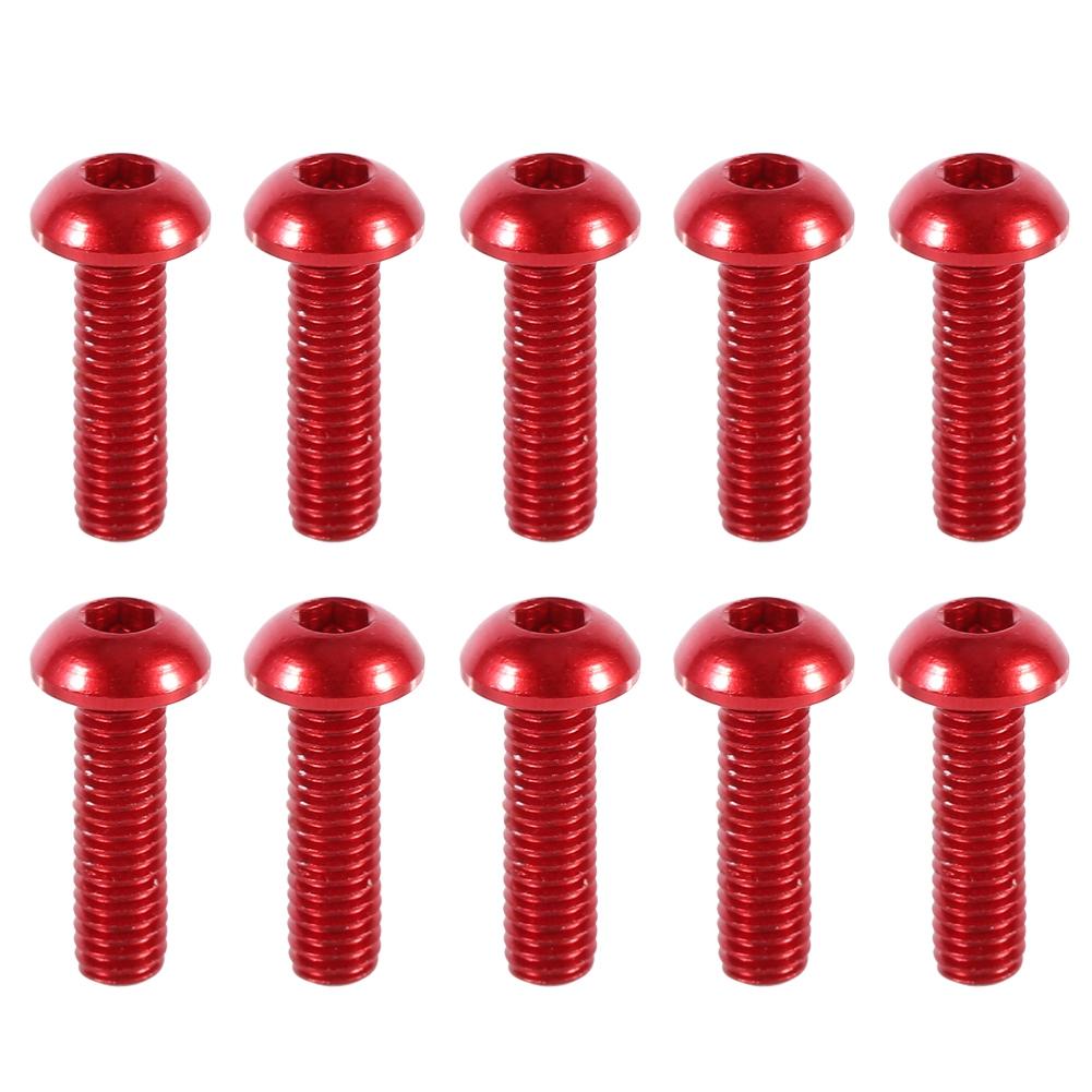 10 Stück M3 6 10mm Knopf Rundkopf Aluminiumlegierung Metrisch Innensechskant Kappe Schraube Bolzen Rot 10mm