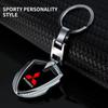 Car Accessories 3D Metal Key Rings Car Logo Emblems Keychain For Mitsubishi ASX Lancer Pajero Outlander L200 EVO Lancer EX