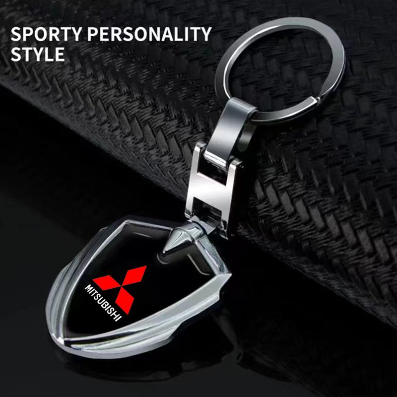 Car Accessories 3D Metal Key Rings Car Logo Emblems Keychain For Mitsubishi ASX Lancer Pajero Outlander L200 EVO Lancer EX