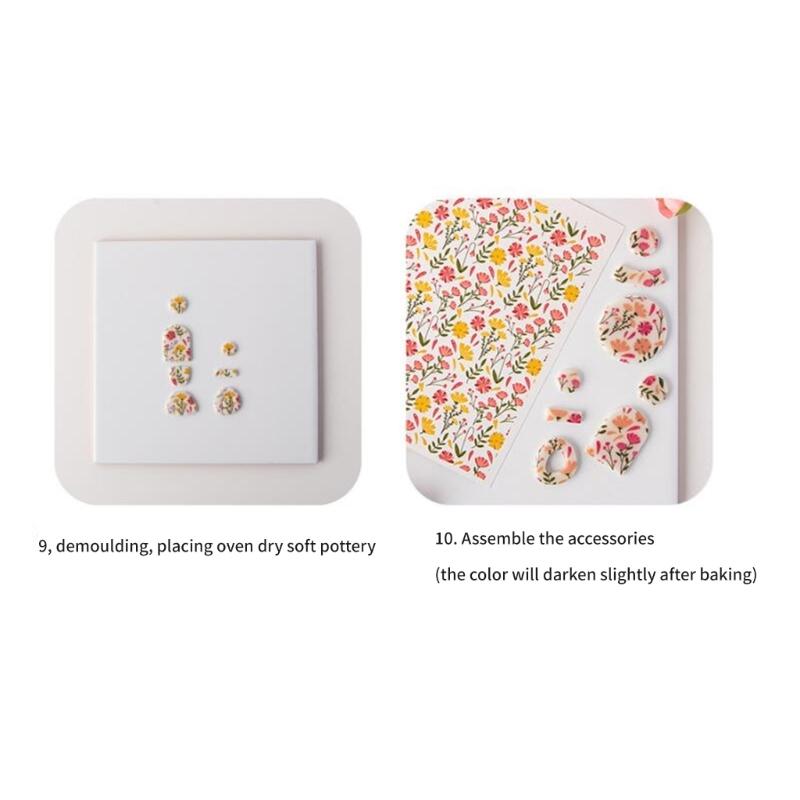 Creative Flower Designs Transfer Sheets Essential Jewelry Making Floral Transfer Sheets for Clay Jewelry Charm