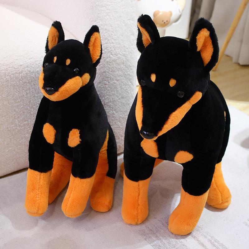 Dog Dobermann Sitting Plush Toy Animal Stuffed Doll Home Decoration Gift Kids