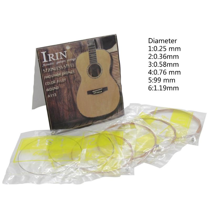 6Pcs/pack Folk Guitar String, Steel Core Guitar Strings Set Practice Replacement