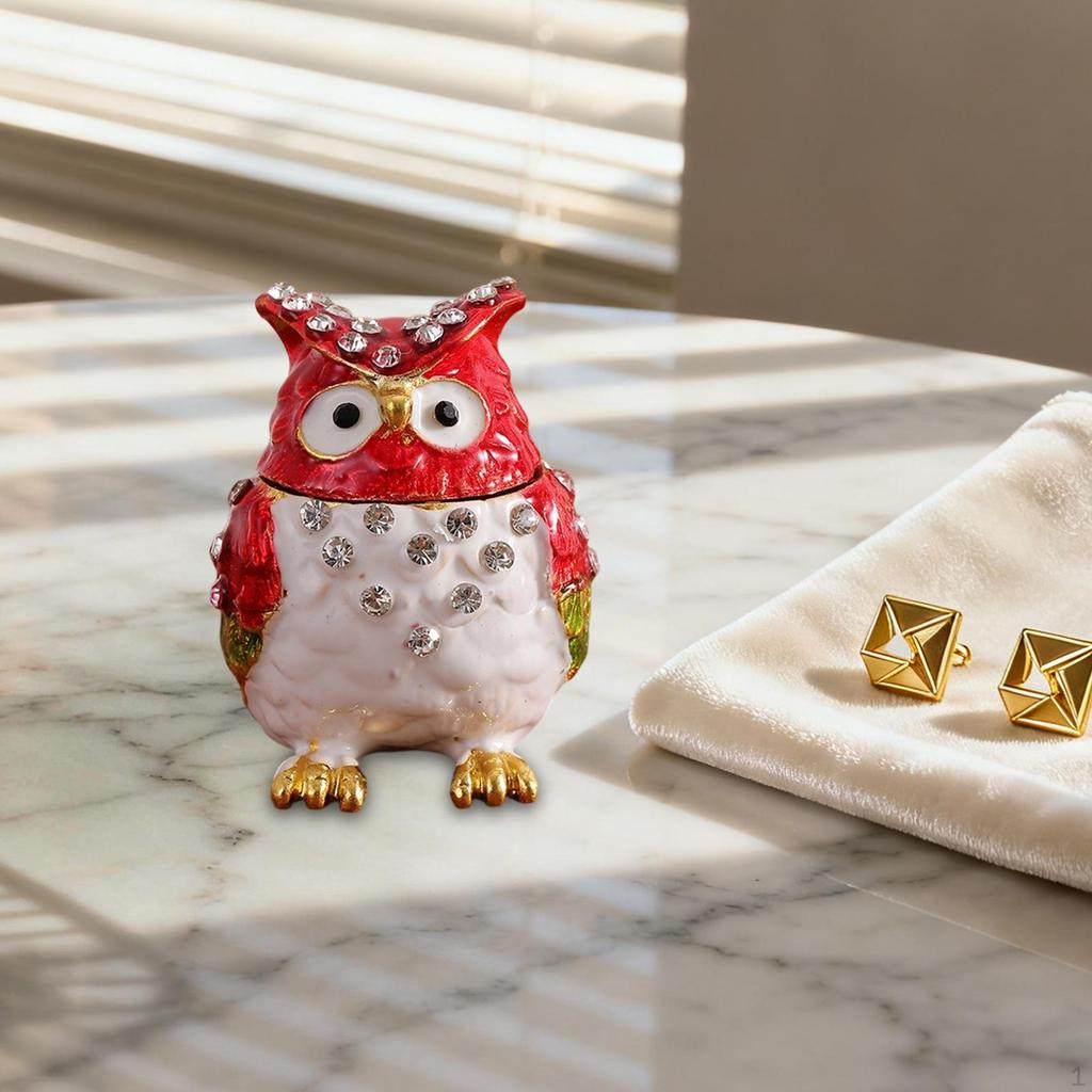 Jewelry Box Owl Trinket Holder Collectible Figurine Organizer for Bracelets Pendants