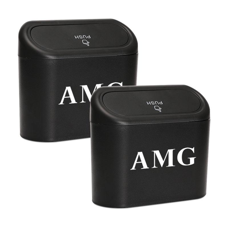 Car Vehicle Case Storage Box Black ABS Square Pressing Trash Can For Mercedes Benz AMG W204 W205 W212 W213 W222 X153 W176 W177 Keychain Accessory