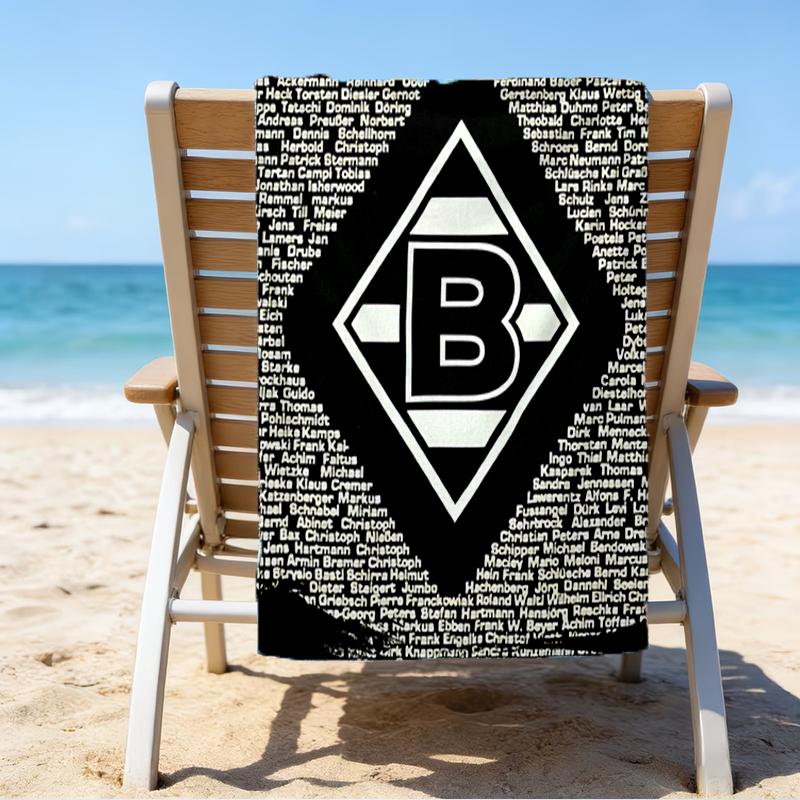 Grün Schwarz Borussia Strandtuch - Weiche, Saugfähige Mikrofaser, Leicht, Ideal für Den Strand, Partys, Reisen, Camping Fanartikel