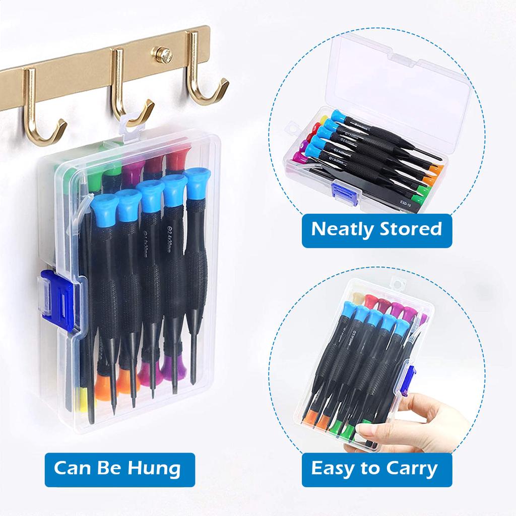 Alloy Steel 19pcs Mini Cross Screwdriver Kit with Storage Box Multi Specification Screwdriver Suitable for Small Item Use