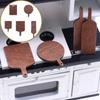 5Pcs Wood Dollhouse Kitchen Accessory Round Square Bread Dessert Board  Miniature Scene