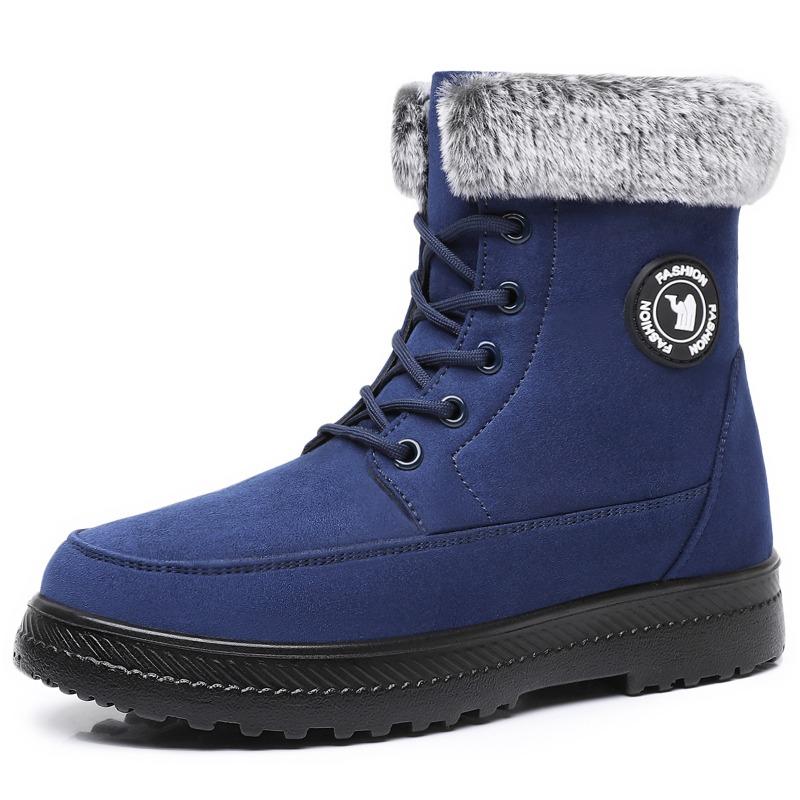 Snow Boots Women's High-top Cotton Boots Cold-proof and Warm Boots Women's Velvet Thickened Cotton Shoes Soft-soled Versatile Boots