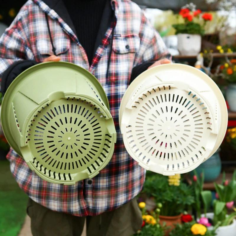 Plastic Green Plant Flower Pot Thickened Resin Gallon Pot Balcony Planting Flower Pot Root Control Breathable Seedling Planters