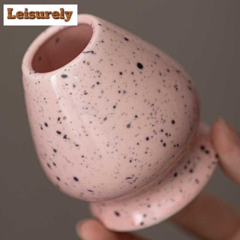 Ink Dot Romantic Pink Matcha Eight-piece Set Song Dynasty Tools Tea Whisk Brush Powder Sieve Japanese Ceramic Bow Tea Items Gift