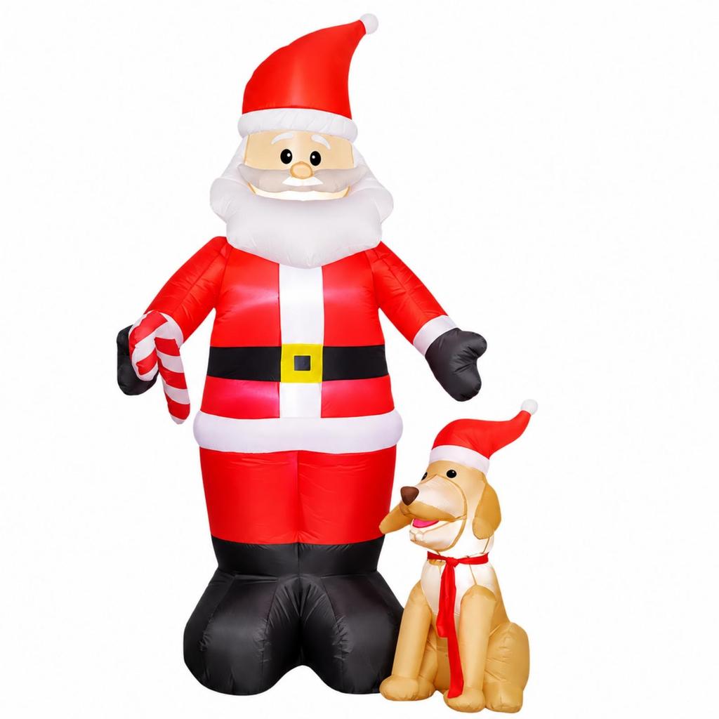 Inflatable Santa with Pet selfInflating 1.5m Easy