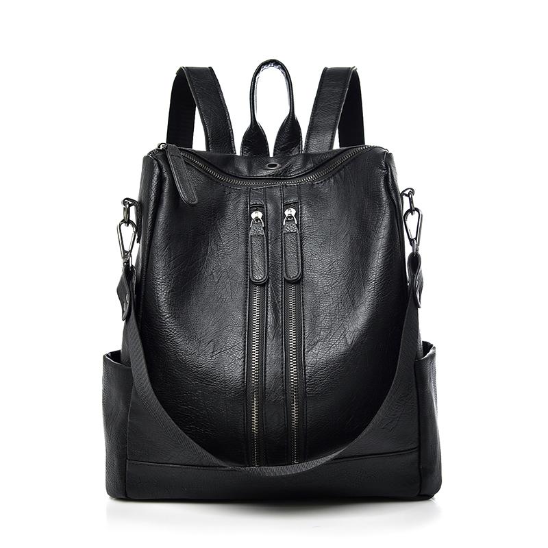 New Fashion Women’s Backpack Hot Brand Designer High Quality PU Leather Simple Leisure Time Backpack Large Capacity Shoulder Bag