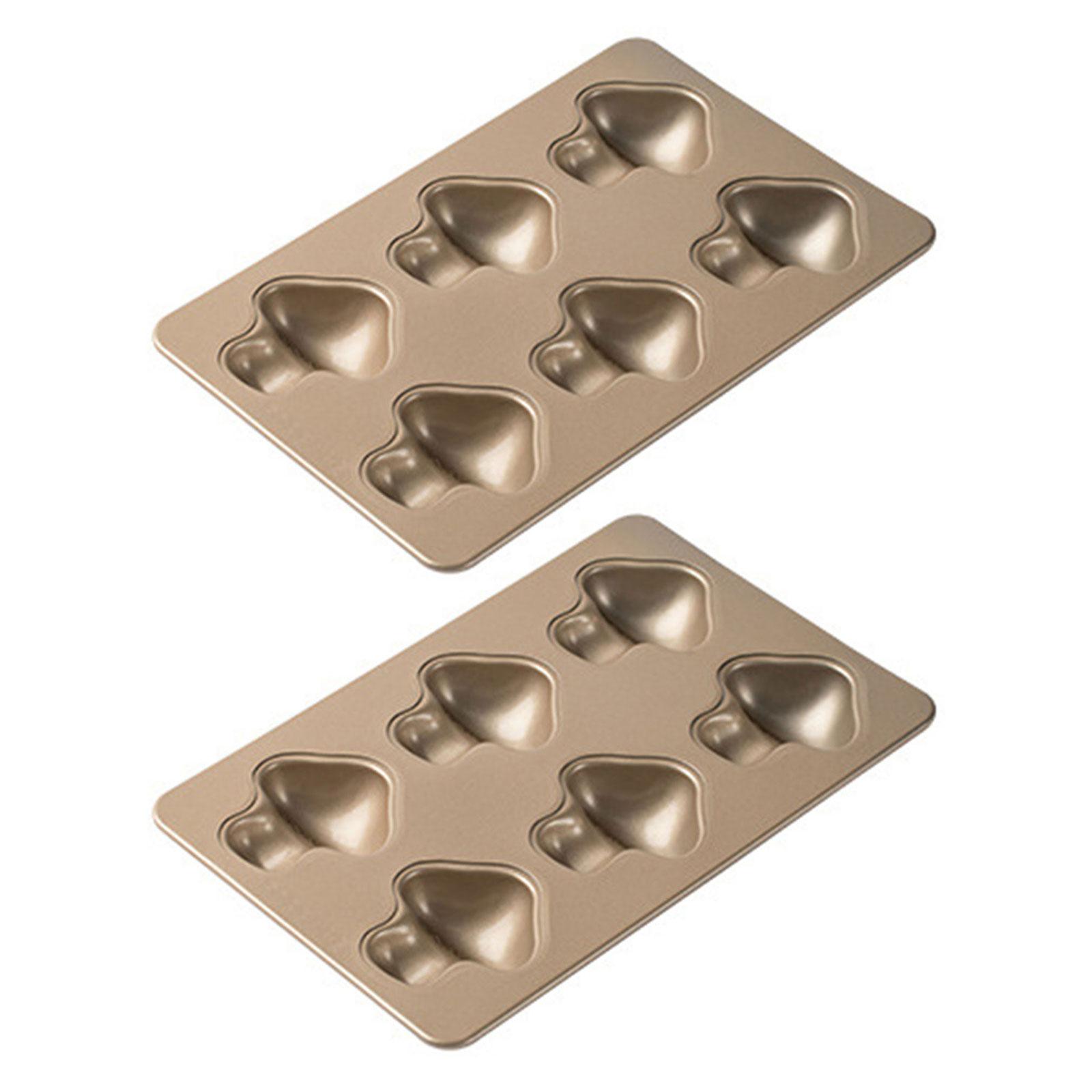 

Набор из 2 форм для выпечки кексов из углеродистой стали, 6-камерные формы для выпечки в форме грибов/желудей, антипригарная форма для выпечки десертов A