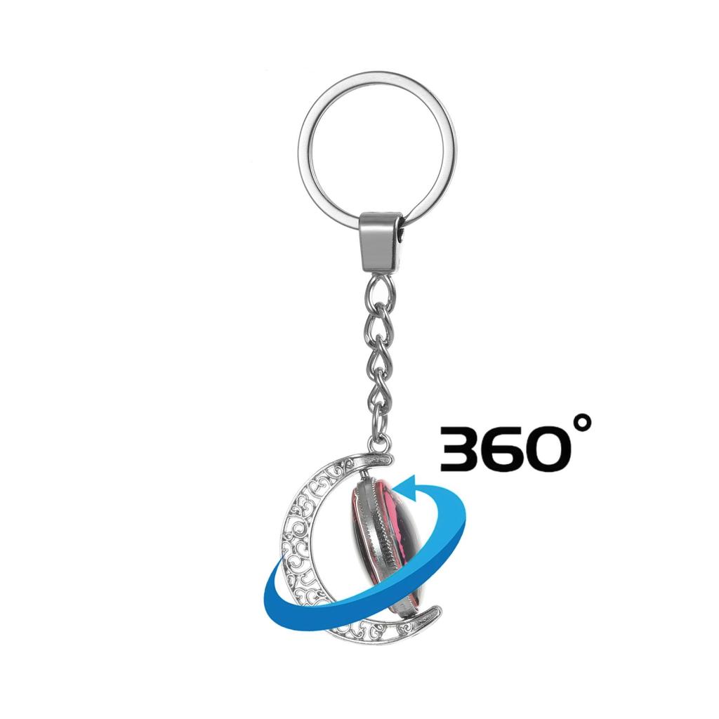 Japanese Wave Ukiyo-e Art Double-Sided Rotating Keychain Pendant