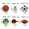 Sports Ball Alloy Brooch: Football, Basketball, Badminton Pin Badge