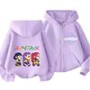 Kpop Demon Hunters Zipper Hoody Children Huntrix Rumi Zoey Cartoon Fashion Zip Sweatshirt Boy Girl Casual Tops Kids Clothes Gift