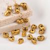 5pcs Color Retention Irregular 304 Stainless Steel Gold Color Beads For DIY Bracelets Necklaces Accessories Loose Bead Materials