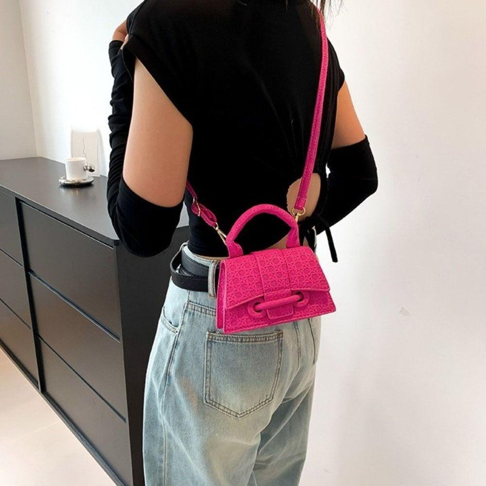 Solid Color Mini Coin Purse Pu Leather Women's Shoulder Bag Makeup Bag Chic Crossbody Bag  Travel