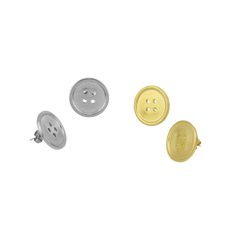 Stainless Steel Personalized Button Stud Earrings, Women's Non-fading Stud Earrings, Earrings Jewelry