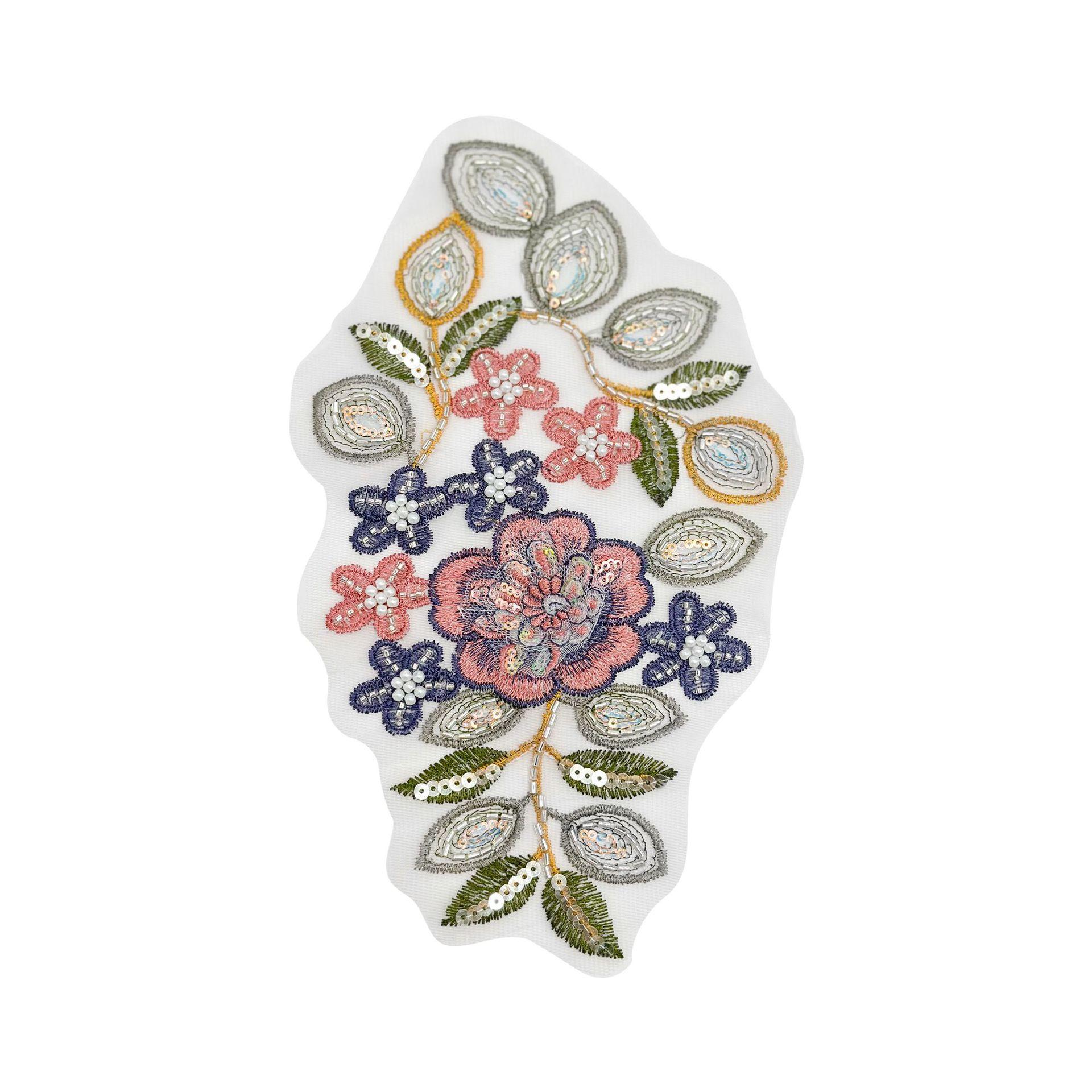 

Exquisite Ethnic Style Colored Bead Sequins Embroidered Cloth Stickers Hanfu Cheongsam Horse Face Skirt Clothing Accessories Decorative Accessories H2226 Type C